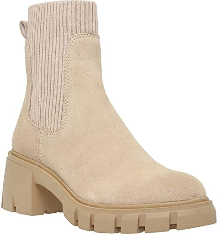 Womens Lug Sole Platform Ankle Boots Elastic Chunky Block Heel Non-Slip Combat Comfortable Chelsea B | Amazon (US)