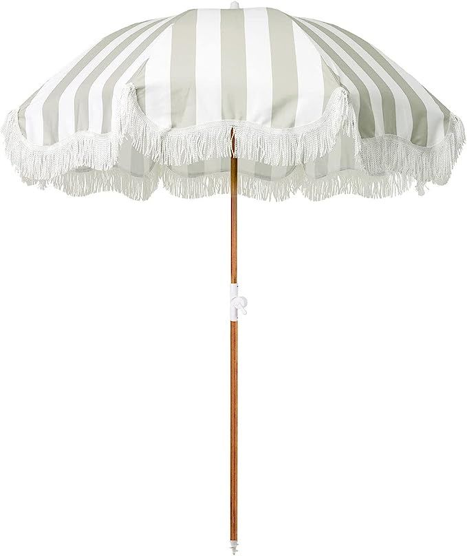 Business & Pleasure Co. Holiday Umbrella - Boho Beach Umbrella with Fringe - UPF 50+ Blocks 98% U... | Amazon (US)