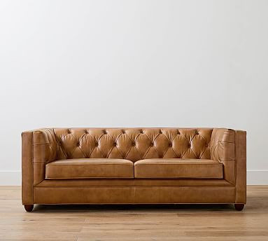 Chesterfield Square Arm Leather Sofa | Pottery Barn (US)