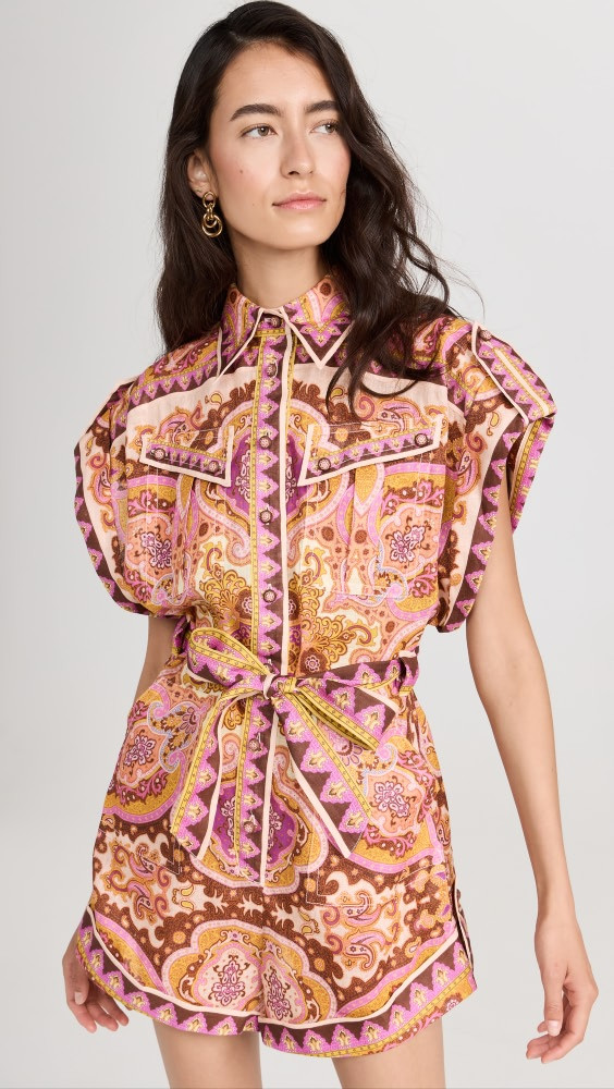 Zimmermann Halcyon Cuffed Playsuit | Shopbop | Shopbop