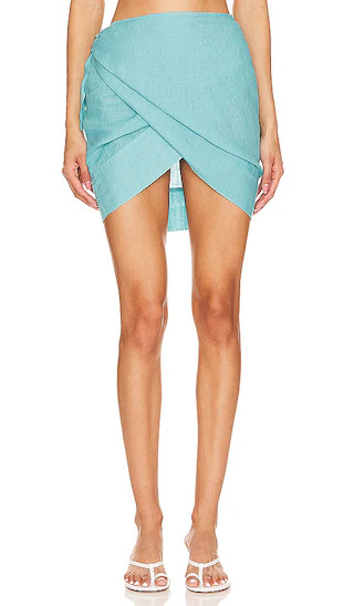 Willa Tie Sarong Skirt in Seaside | Revolve Clothing (Global)