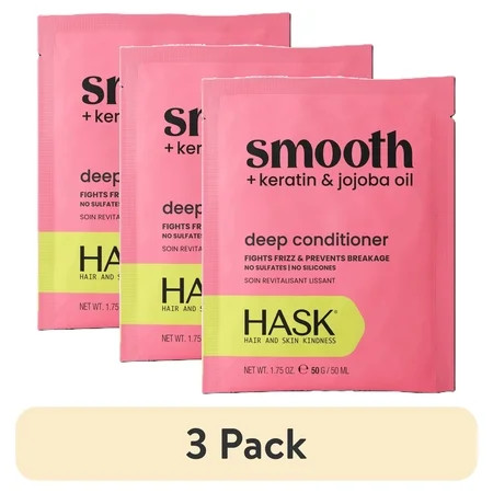 (3 pack) Hask Keratin Smoothing Deep Conditioner, 1.75 oz, Travel Size | Walmart (US)