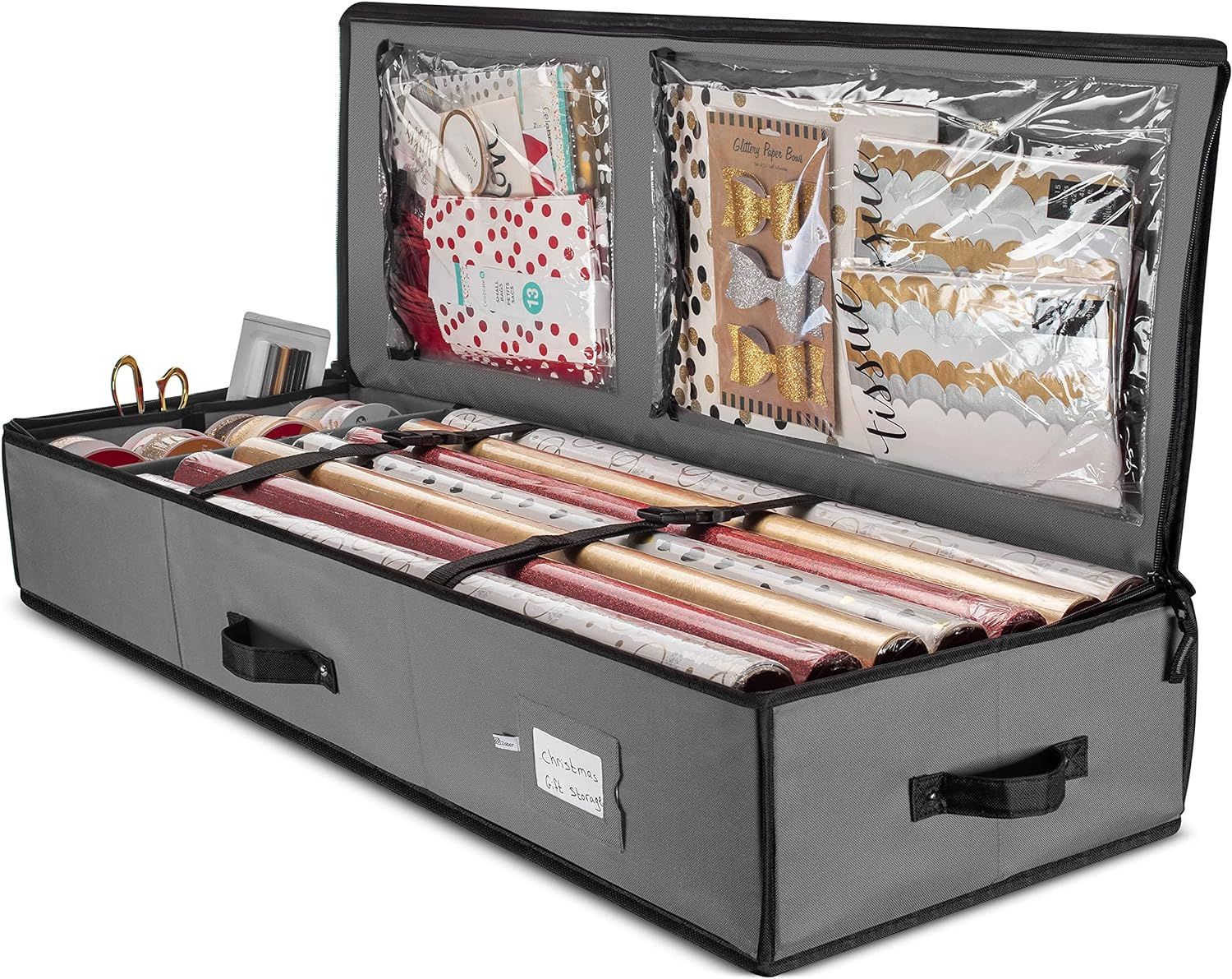 ZOBER Premium Wrap Organizer, Interior Pockets, fits 18-24 Standers Rolls, Underbed Storage, Wrap... | Amazon (US)
