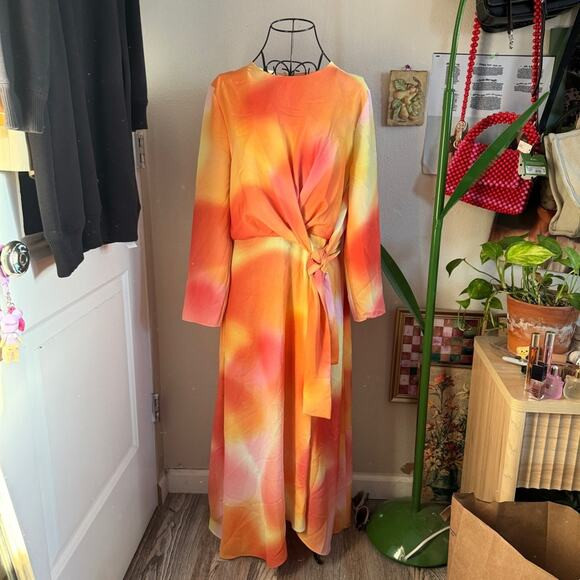 CMEO Collective Orange Sherbet Blindfold Dress Tie-Dye 8 | Poshmark