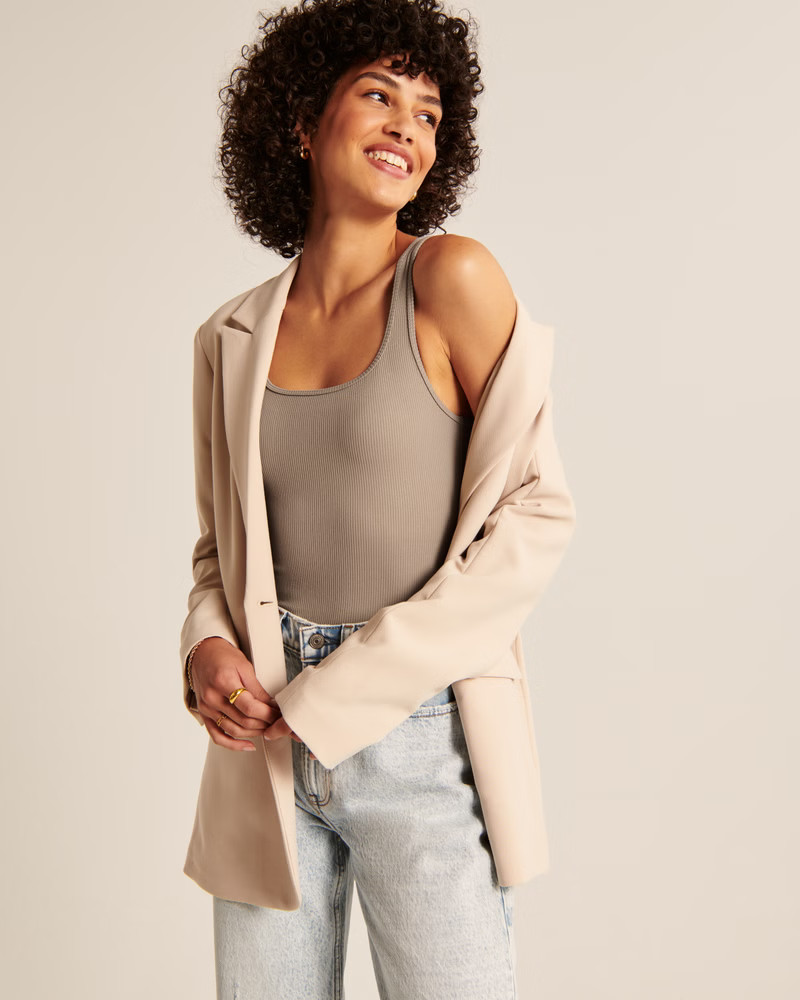 Seamless Rib Fabric Tank Bodysuit | Abercrombie & Fitch (US)