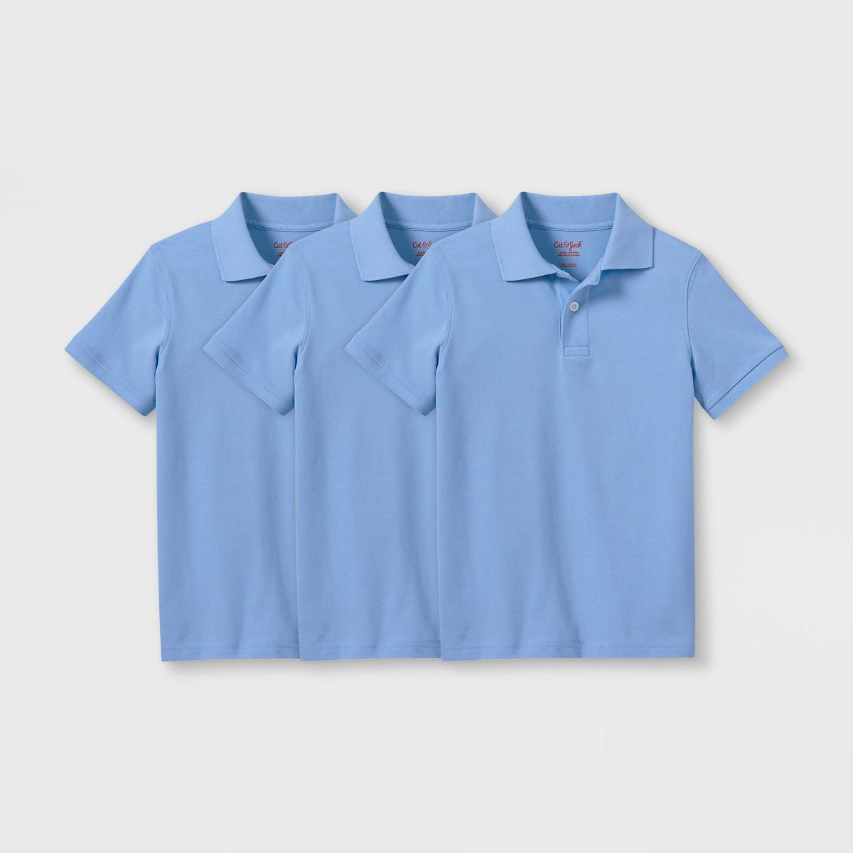 Boys' 3pk Short Sleeve Pique Uniform Polo Shirt - Cat & Jack™ White | Target