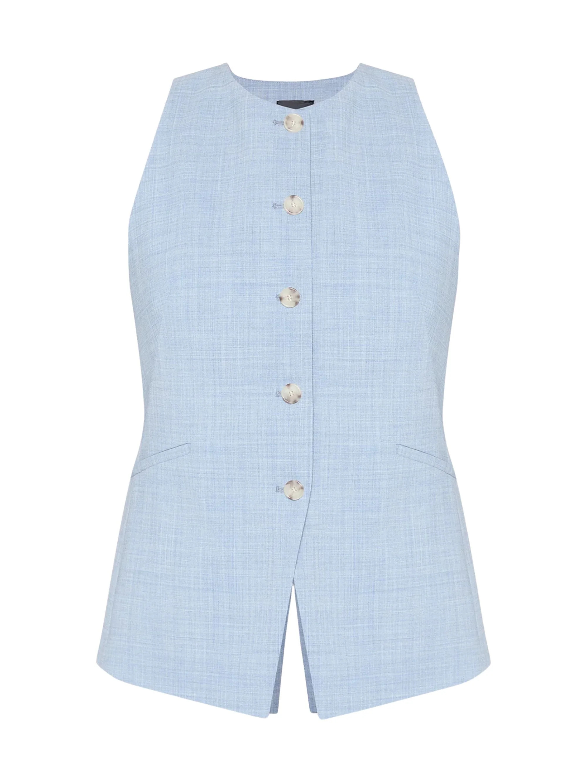 Checkered Wool Button Vest | Shop Simon