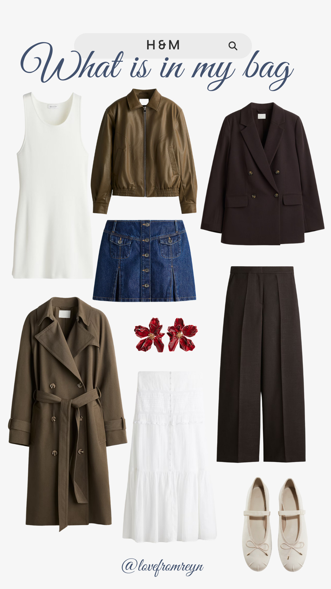 What's in my bag!

H&M, autumn, transitional pieces, burgundy bag, jeans, trench coat, teddy coat, suede jacket, blazer, maxi skirt, mini skirt, denim, outfit ideas  

 #LTKuk #LTKautumn #LTKeurope