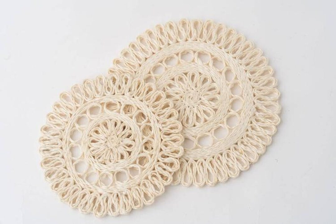 Boho Placemats, Woven Placemats, Wicker Trivet, Round Placemats, Natural Table Mat, Seagrass Plac... | Etsy (US)