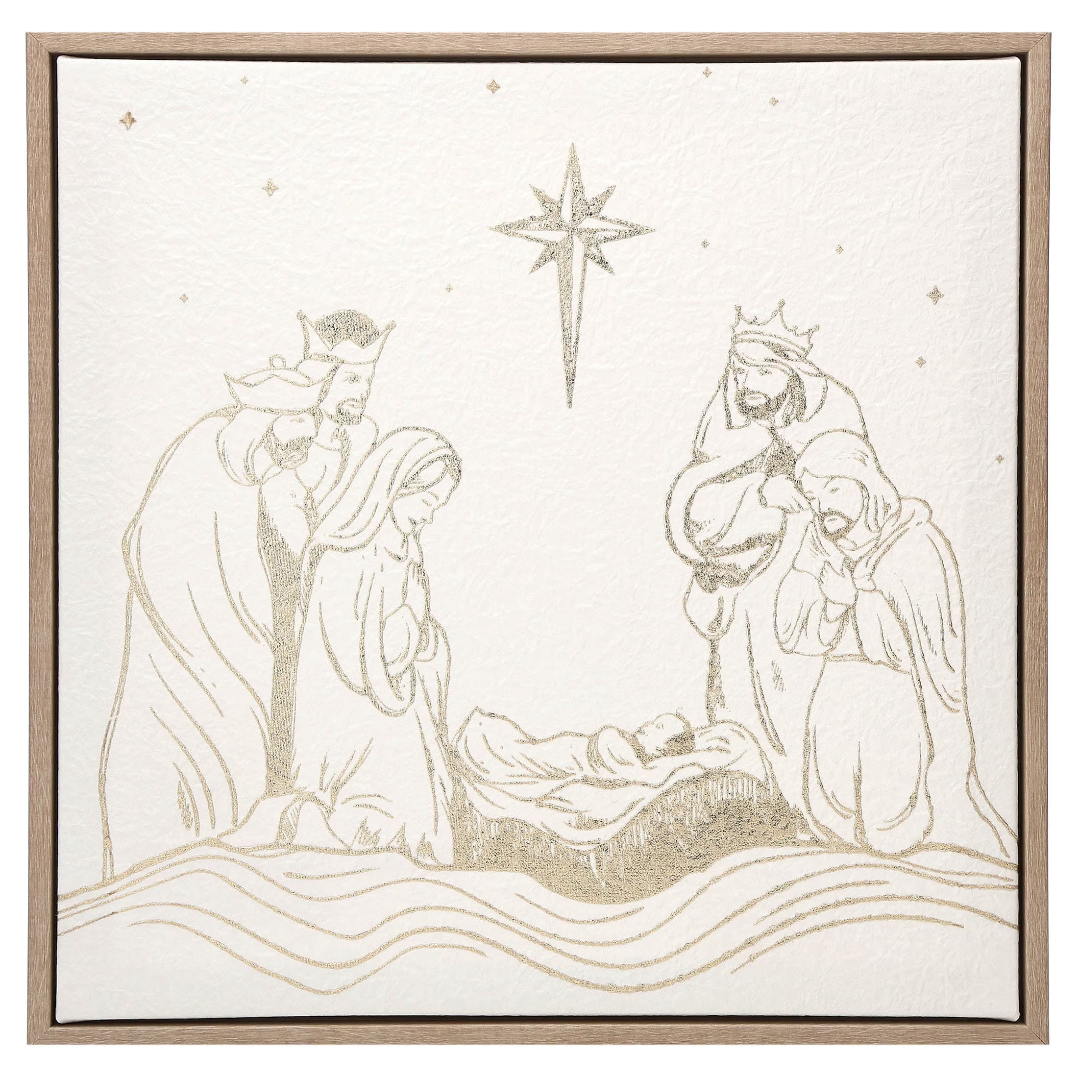 Nativity Scene Framed Christmas Wall Art, Multicolor, 12" x 12", by Holiday Time | Walmart (US)