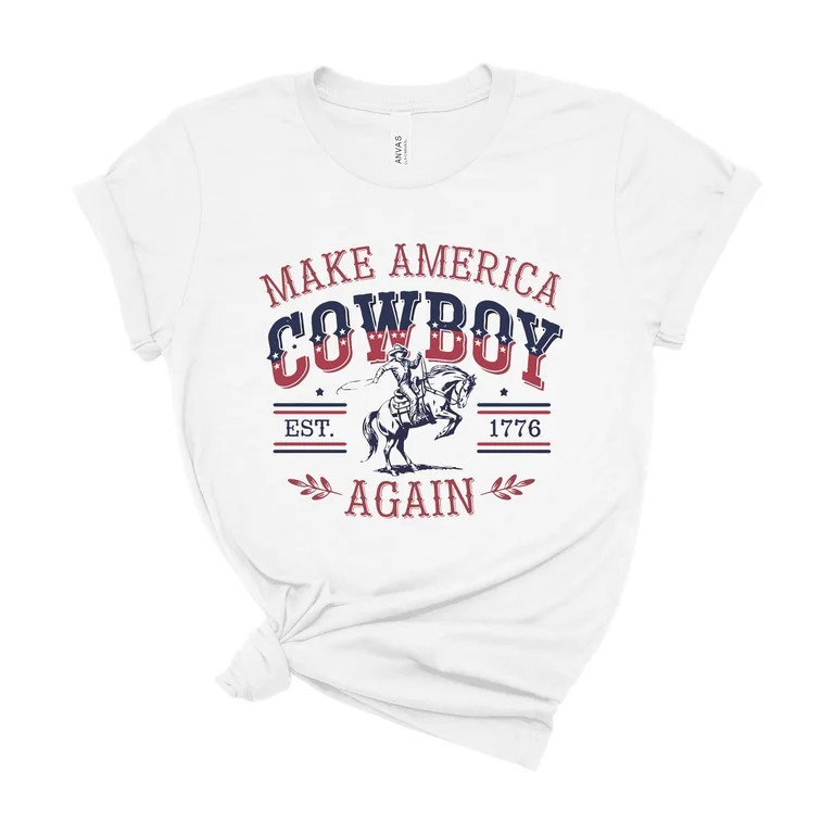 250th Anniversary America Patriotic Cowboy Shirt, USA 1776 Independence T-shirt | Walmart (US)