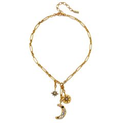 Celestial Gem 3-Charm Talisman Necklace | Sequin