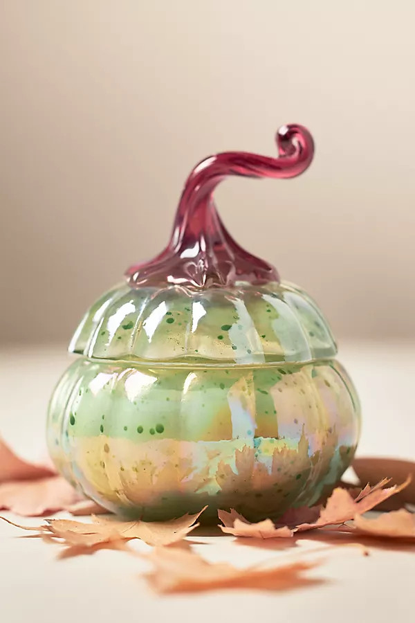 Gourmand Malted Pumpkin & Dark Rum Mini Glass Pumpkin Candle | Anthropologie (US)