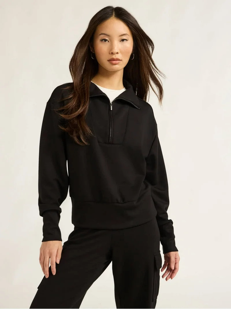 Scoop Women’s & Women's Plus Ultimate ScubaKnit Half Zip Sweatshirt, Sizes XS-4X - Walmart.com | Walmart (US)