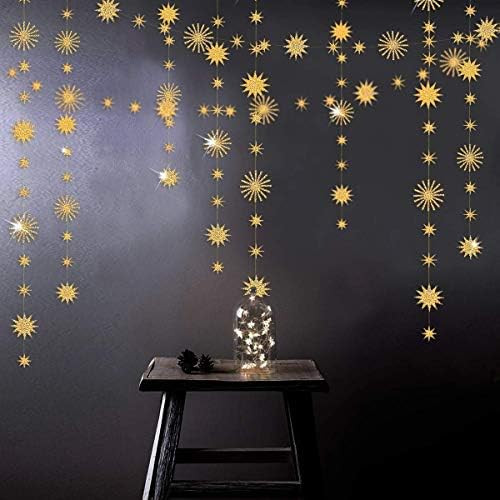 pinkblume Gold Star Party Decorations Kit Sparking Twinkle Star Garland Glitter Paper Streamer Ba... | Amazon (US)