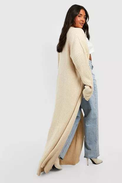 Plus Knitted Oversized Maxi Cardigan | Boohoo.com (US & CA)