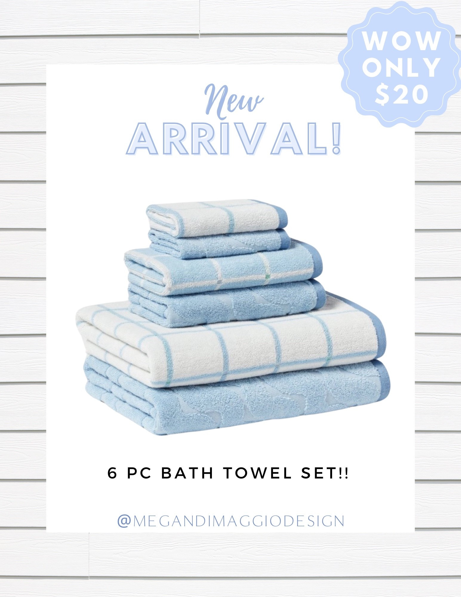 How pretty is this new blue & white 6 piece bath towel set?! Can’t believe it’s only $20 too?!! 😍🙌🏻

#LTKFindsUnder50 #LTKHome
