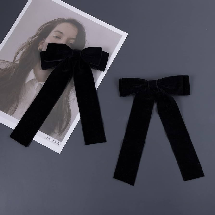2PCS Handmade Velvet Bow Hair Clips, Headbands for Women Girls, Elegant Hair Ties Hair Styling Ac... | Amazon (US)