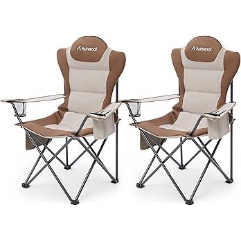 Aohanoi Camping Chairs, Outdoor Folding Chairs 2 Pack for Heavy People, Folding Chairs for Outsid... | Amazon (US)