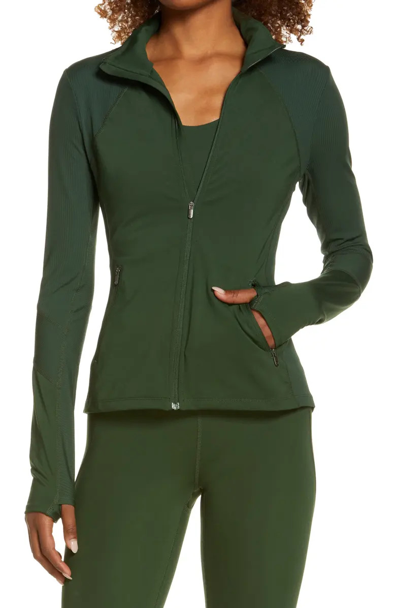 Studio Lite Ribbed Detail Track Jacket | Nordstrom