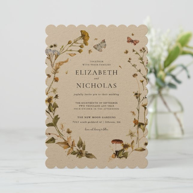 Boho Autumn Wildflower | Botanical Wedding Invitation | Zazzle | Zazzle