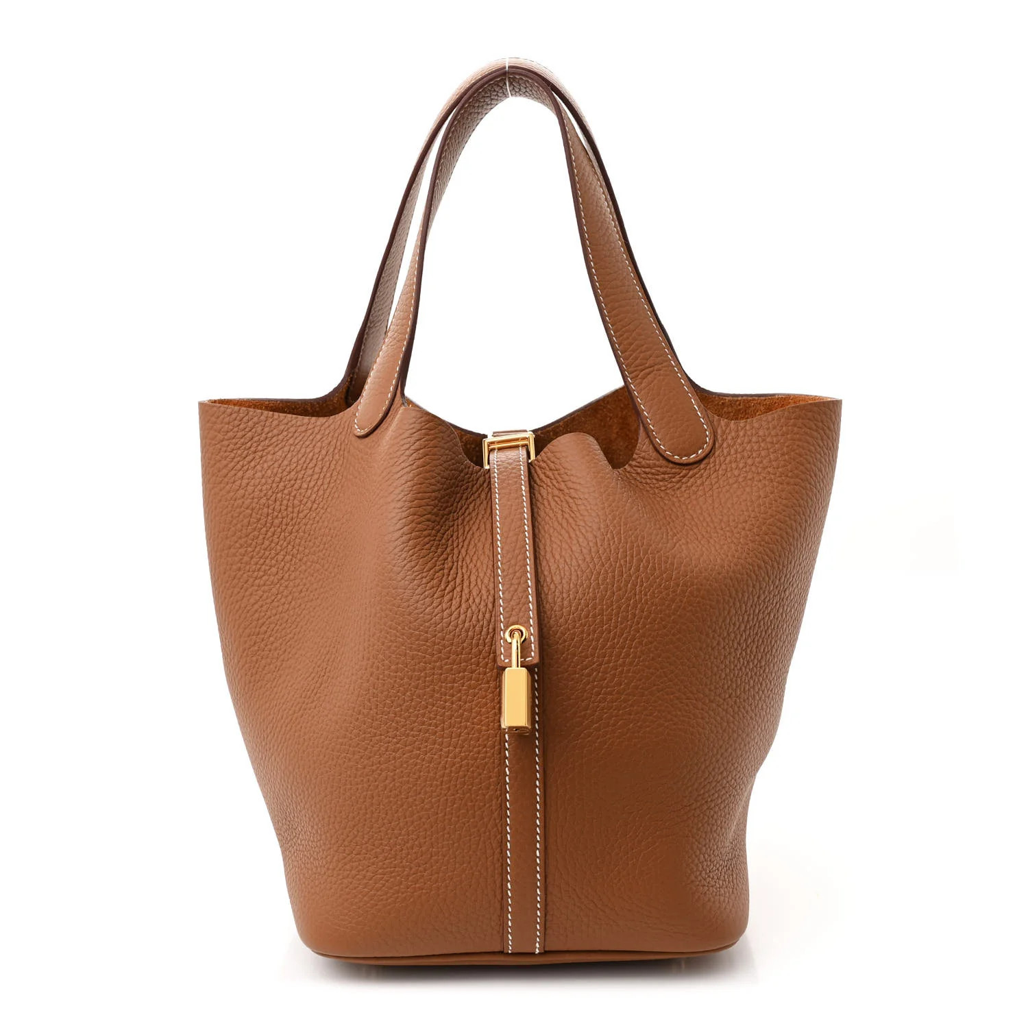 Taurillon Clemence Picotin Lock 22 MM Gold | FASHIONPHILE (US)