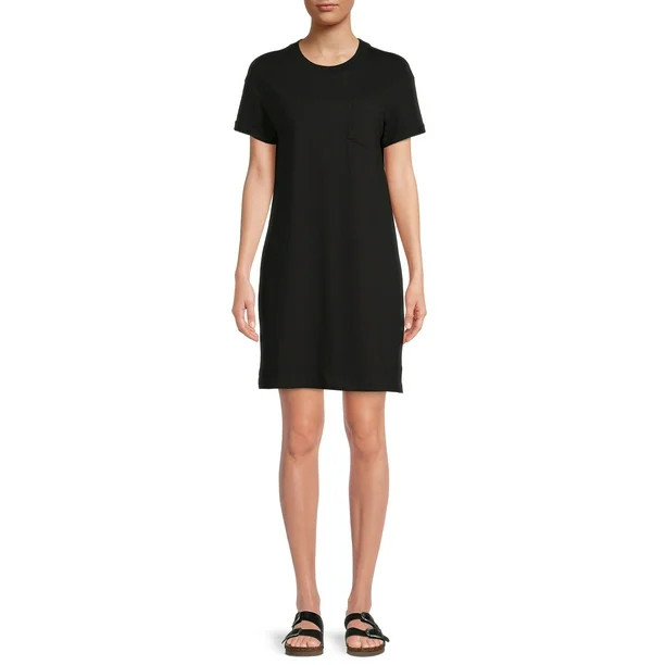TTime and Tru Women's T-Shirt Dress with Chest Pocket - Walmart.com | Walmart (US)