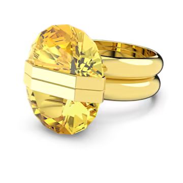 Lucent ring, Magnetic closure, Yellow, Gold-tone plated by SWAROVSKI | SWAROVSKI