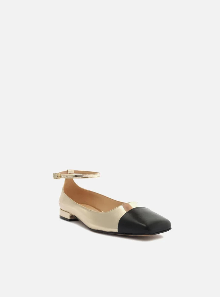 Sapatilha Dourada Arezzo Boneca Cap Toe Fivela | ZZ Mall (BR)