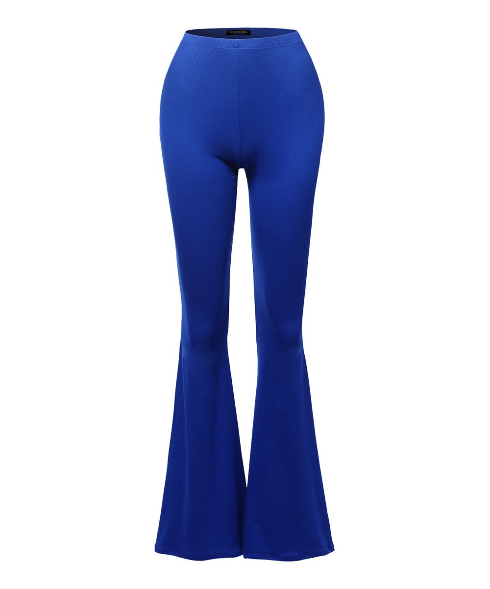 SSOULM Women's Casual Pants ROYAL - Blue High-Waist Flare Pants - Women | Zulily