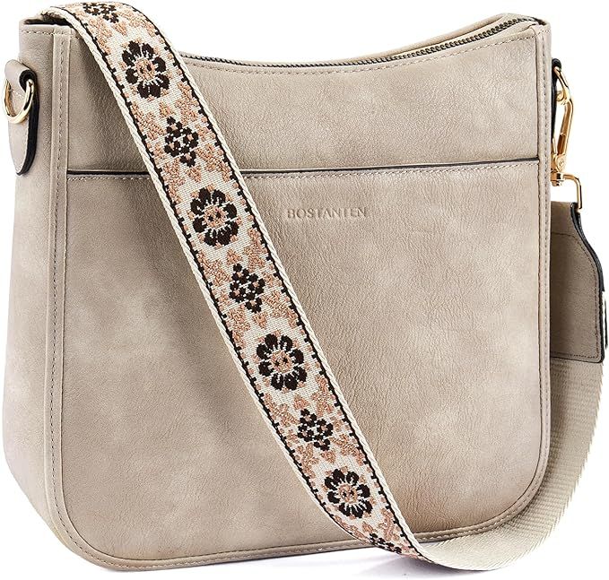 BOSTANTEN Crossbody Bags for Women Trendy Vegan Leather Hobo Purses Shoulder Handbags Wallet Set ... | Amazon (US)