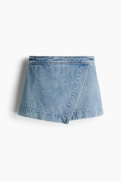H & M - Denim Wrap Skort - Blue | H&M (US + CA)