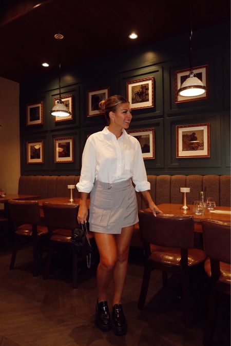 Fall transitional look for date night. Loving this utility skort from Abercrombie. - in my usual small 

#LTKfindsunder50 #LTKSeasonal #LTKstyletip