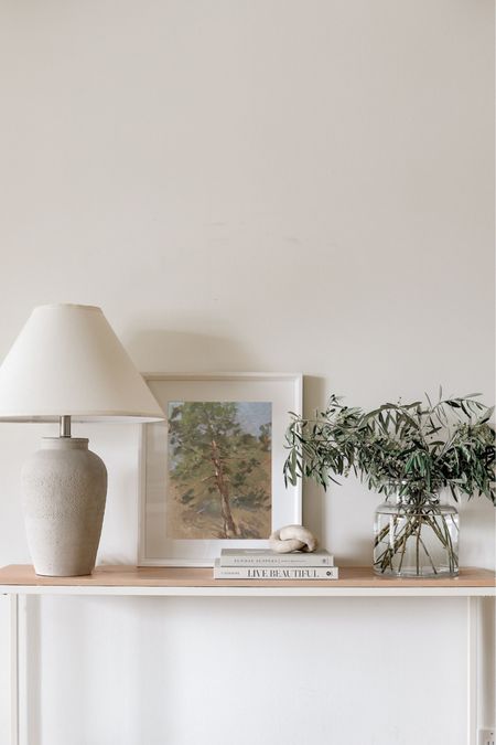 Shop our neutral entryway decor including this lamp, artwork, vase, and greenery!

Shop the Memorial Day Sale at collectionprints.com and save up to 60% off on all art and frames! This is the 11x14” white frame with mat 

#LTKsalealert #LTKSeasonal #LTKhome