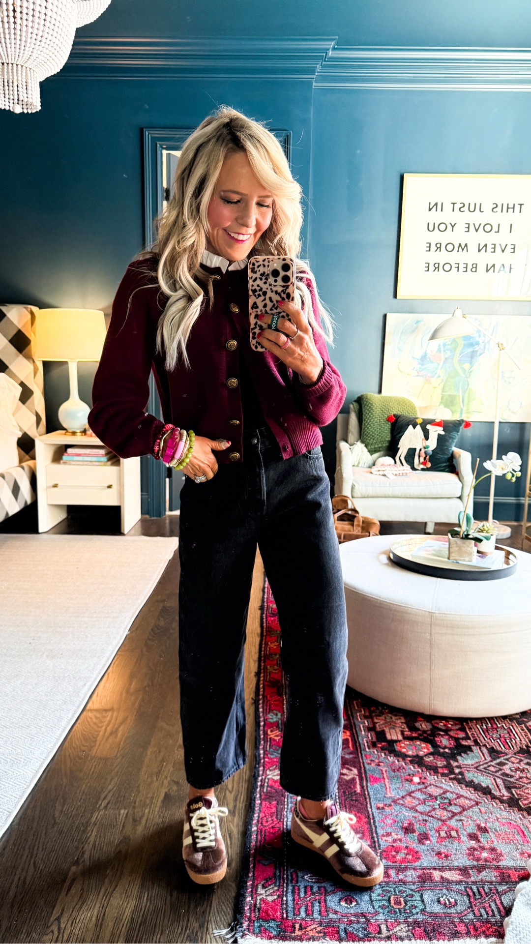 Thanksgiving style all on sale!! wearing small in cardigan and bodysuit, size 23 in barrel jeans • 

#LTKHoliday #LTKCyberWeek #LTKSaleAlert