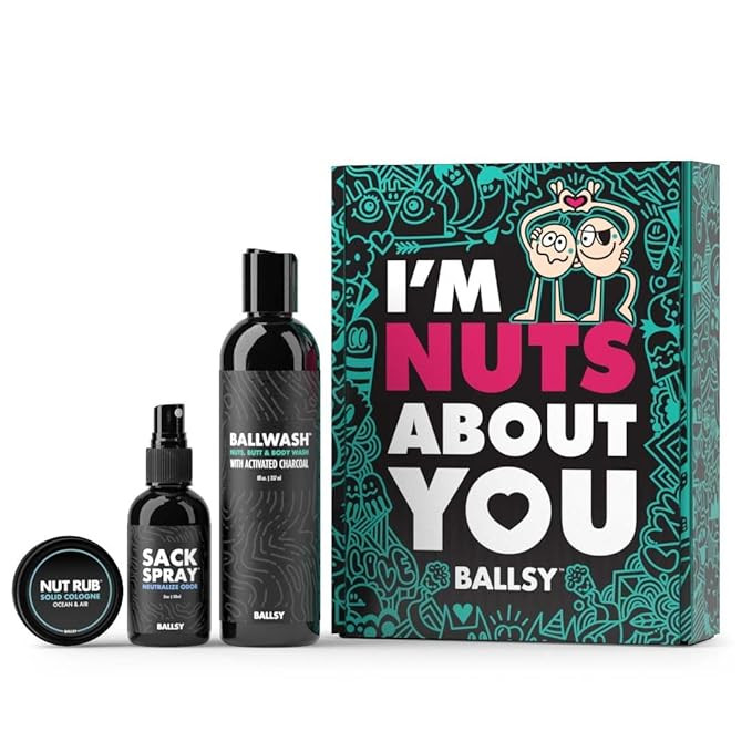 Ballsy Nuts About You Sack Pack, Men's Fresh Kit, Includes Ballwash, Sack Spray and Nut Rub, Ocea... | Amazon (US)