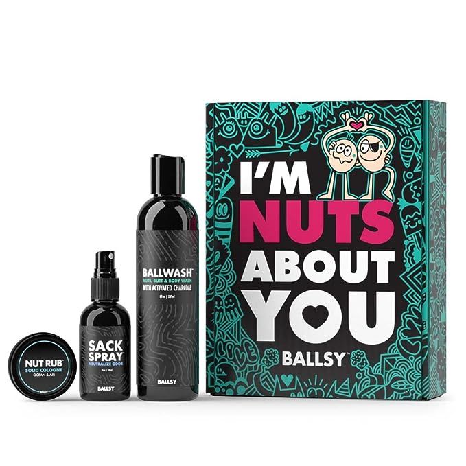 Ballsy Nuts About You Sack Pack, Men's Fresh Kit, Includes Ballwash, Sack Spray and Nut Rub, Ocea... | Amazon (US)