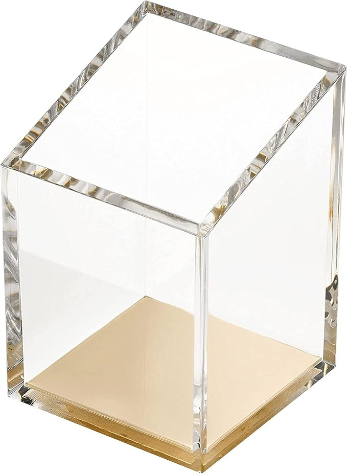 OfficeGoods Acrylic Pen & Pencil Holder - Modern Trapezoid Design - Beautiful Desk Organizer for ... | Amazon (US)