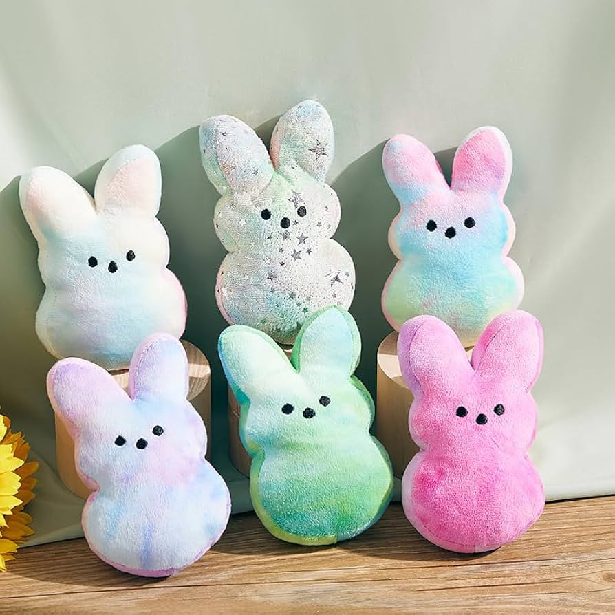 Easter Bunny Plush Toys 15cm/6inch Cute Peep Rabbit Stuffed Animal Tie-Dyed Easter Decorations In... | Amazon (US)