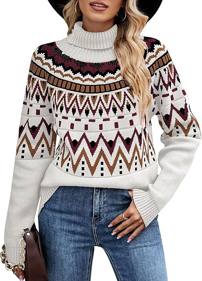 Wantonfy Jersey de Cuello Alto para Mujer Suéter de Manga Larga Jersey de Punto Casual Pulóver ... | Amazon (ES)