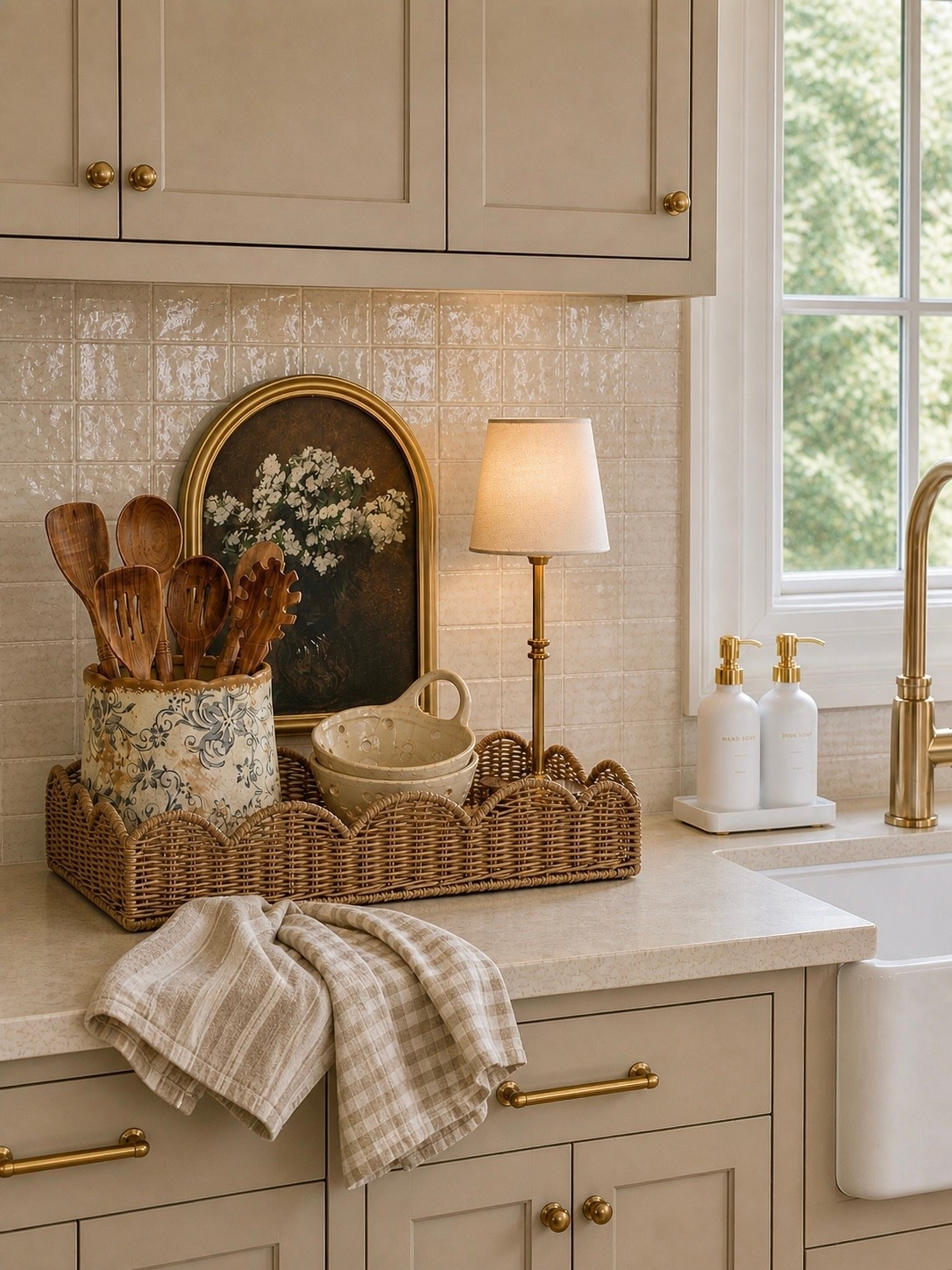 Neutral Amazon Kitchen Finds  Follow @farmtotablecreations on Instagram for more cozy home finds and styling inspiration.

From warm wood utensils to scalloped wicker trays and soft neutral linens… these kitchen finds bring that elevated cottage-inspired look without feeling overdone. The vintage floral artwork paired with the brass cordless lamp adds such a cozy designer touch, while the ceramic berry baskets are both functional + beautiful for everyday styling. Perfect pieces for adding warmth and texture to countertops, coffee bars, and open shelving.

#amazonhome #kitchenfinds #kitchendecor #countertopdecor #neutralhome

amazon kitchen decor | neutral kitchen finds | wooden utensils | cordless lamp | wicker tray | berry basket | floral wall art | cottage kitchen | european inspired decor | scalloped tray | neutral decor | kitchen styling | coffee bar decor | beige kitchen accents | brass lamp | cozy kitchen ideas | woven tray | kitchen accessories | amazon favorites | vintage inspired decor | countertop styling | decorative kitchen finds | neutral aesthetic | soft organic decor | everyday kitchen styling



#LTKHome #LTKSaleAlert