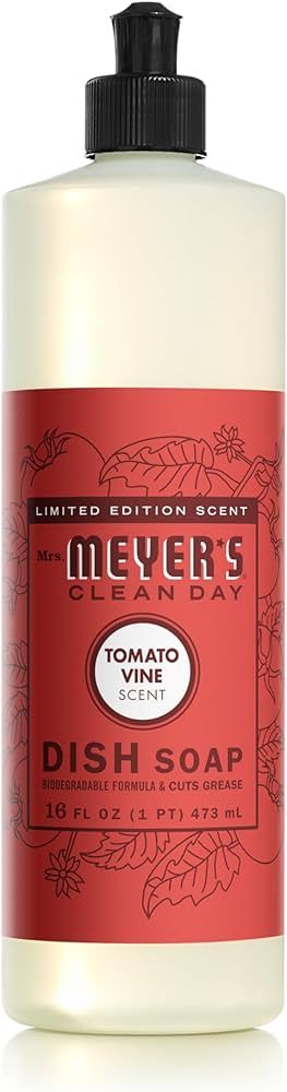 MRS. MEYER'S CLEAN DAY Liquid Dish Soap, Tomato Vine Scent, 16 Ounce Bottle | Amazon (US)