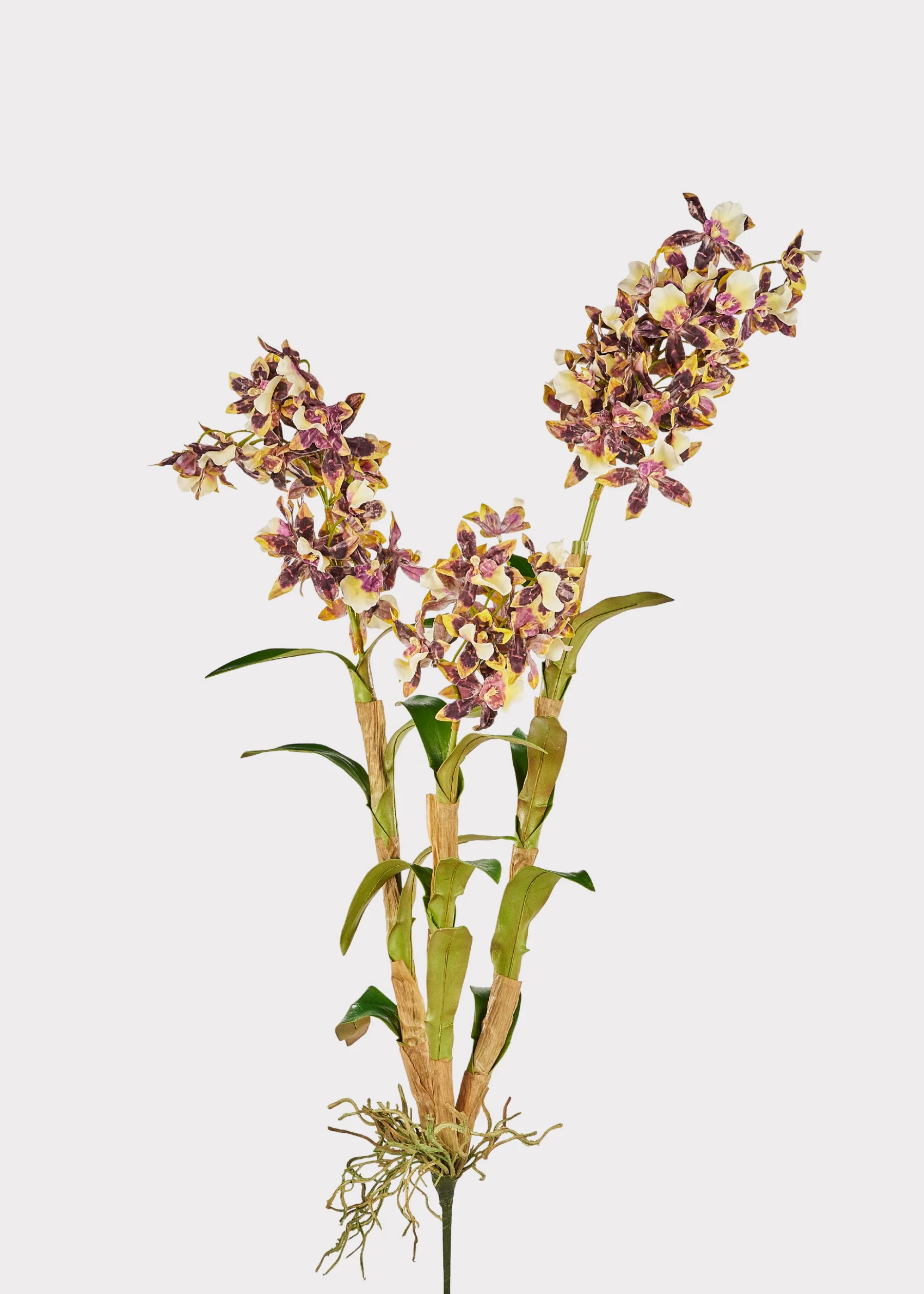 Brown and White Artificial Dendrobium Orchid Plant - 35" | Afloral
