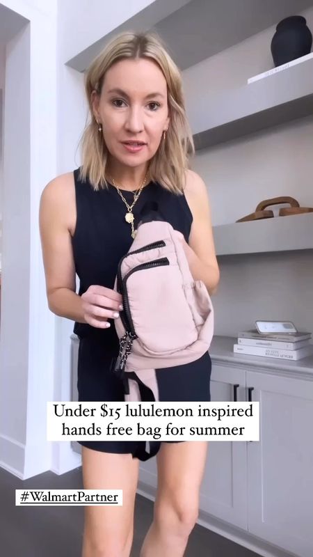Under $15 lululemon inspired hand free bag from @walmartfashion ! So cute! Also comes in all black ! Also linking up my butter luxe material Walmart tank and shorts! Both under $7!!!!! Size up one size in the shorts ! #walmartpartner #walmartfashion 



#LTKFindsUnder50 #LTKStyleTip #LTKSaleAlert