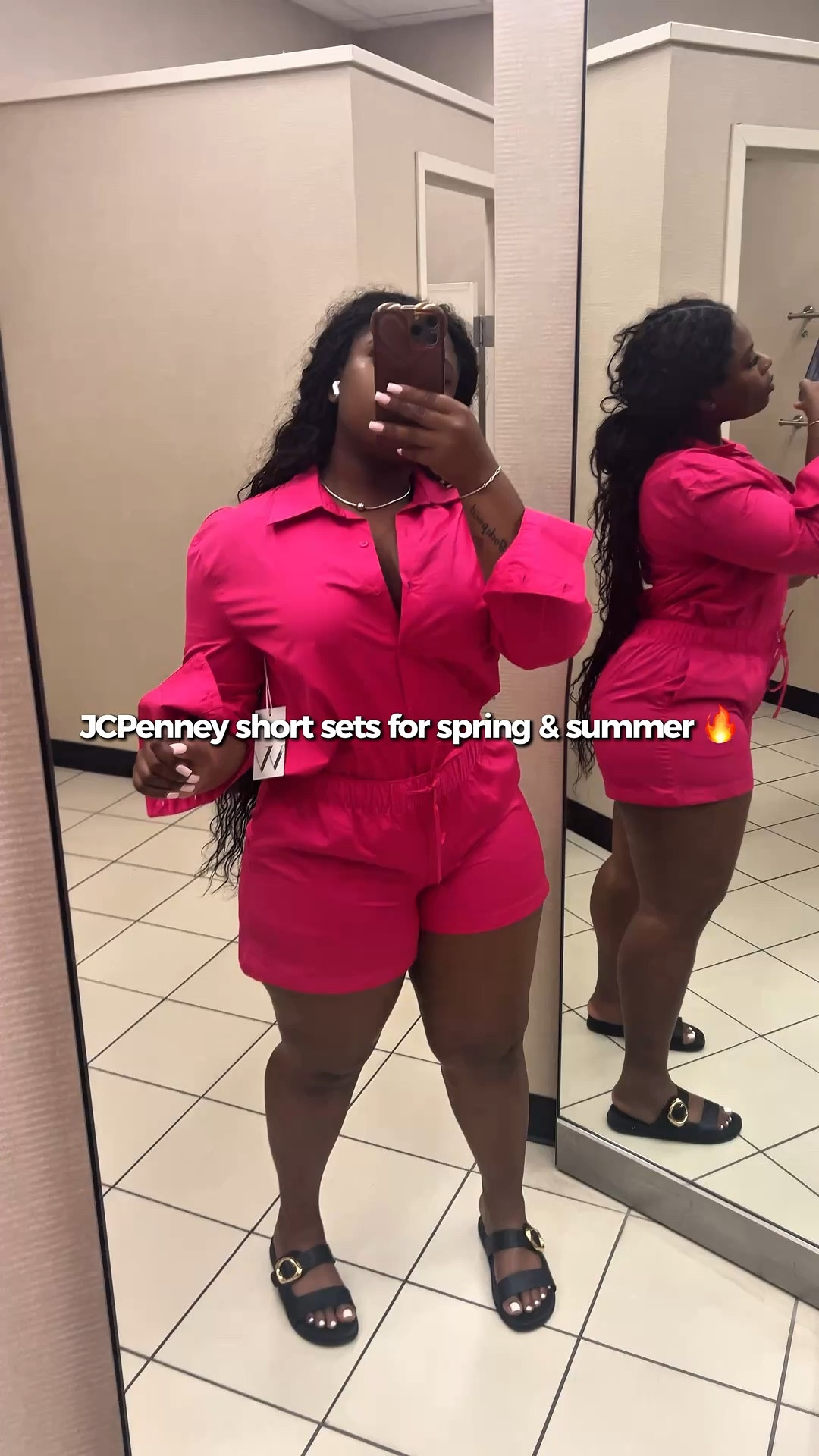 JCPenney short sets for spring & summer are kinda tea 🔥

easy, cute, and one of those throw-on looks that still eats.
petite curvy girls… would y’all wear this pink one??

comment “link” and I got you 🤍

#jcpenneyfinds #affordablefashion #petitecurvyfashion #matchingset #springsummerstyle