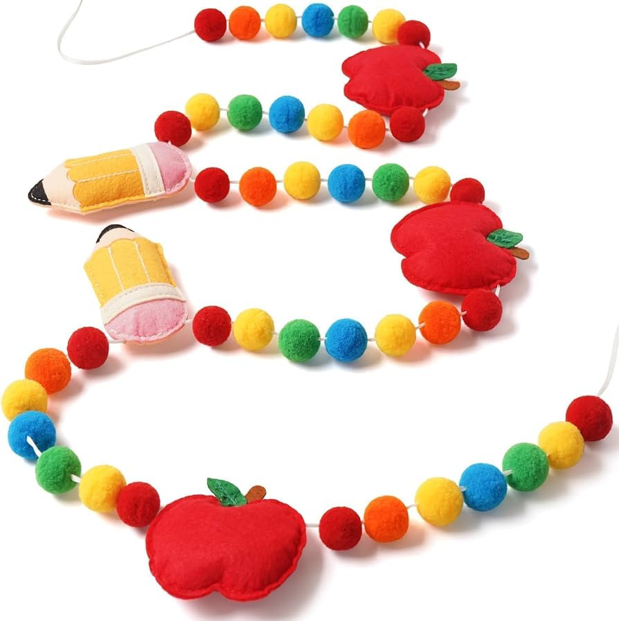 Shzbtdo Back to School Felt Garland, Cute 3D First Day of School Banner | Amazon (US)