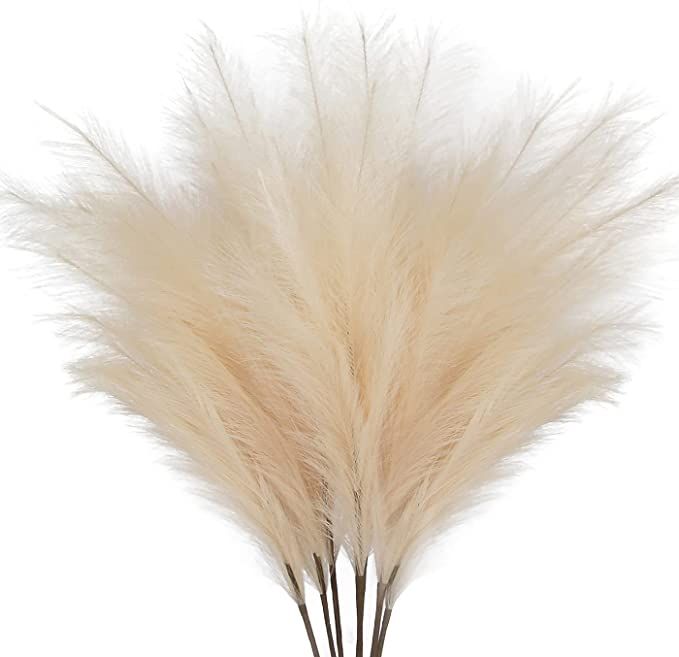 ZIFTY 7-Pcs 38"/3.1FT Faux Pampas Grass Large Tall Fluffy Artificial Fake Flower Boho Decor Bulru... | Amazon (US)