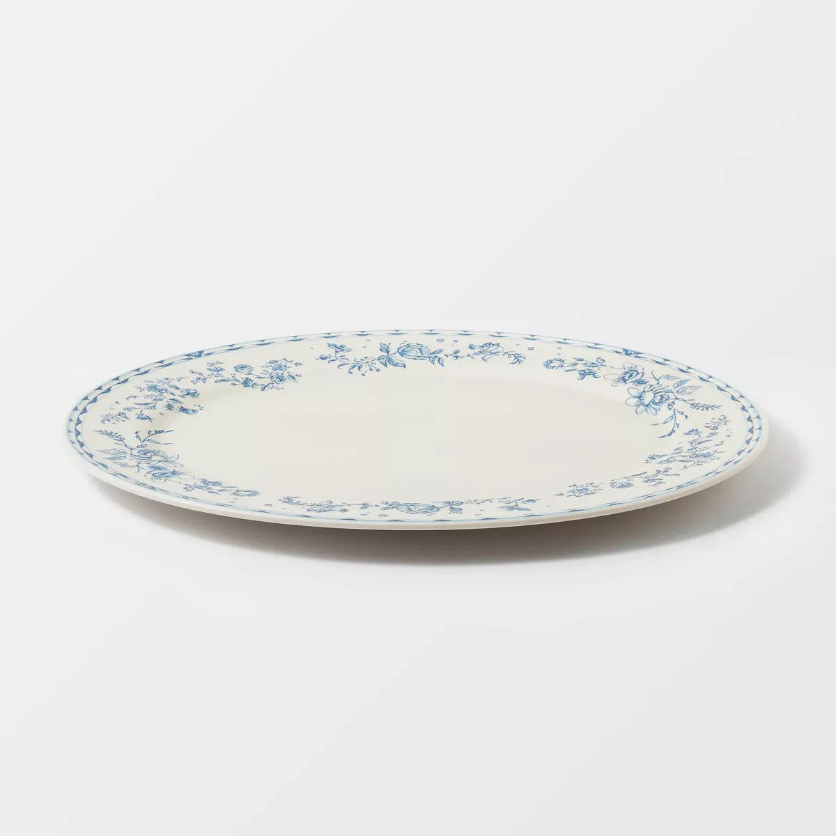 Melamine Floral Serving Platter Blue - Threshold™ designed with Studio McGee: Oval, Spring, BPA... | Target