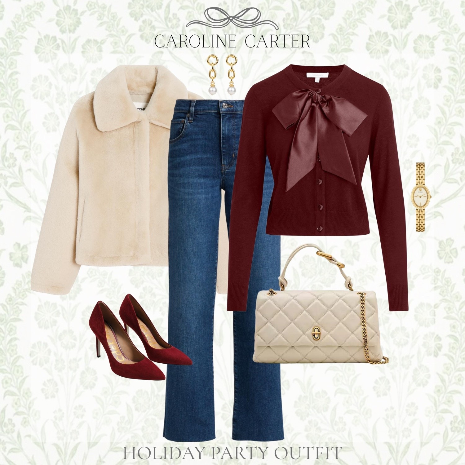 Holiday party chic ✨ Burgundy bows, cozy layers, and classic denim.

holiday party outfit, burgundy sweater, bow cardigan, winter layers, faux fur jacket, dark wash jeans, burgundy heels, neutral handbag, classic holiday style, festive outfit, holiday fashion, elegant winter look, holiday party outfit

#LTKHoliday #LTKSeasonal #LTKootd