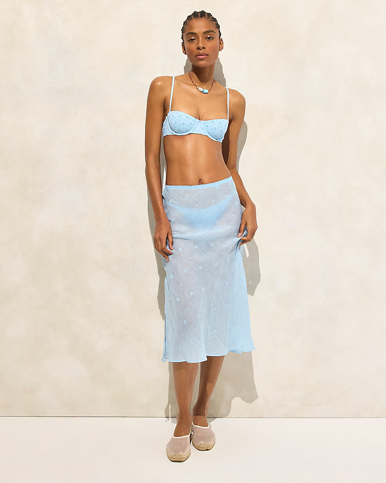 Eyelet slip skirt in ramie | J. Crew US